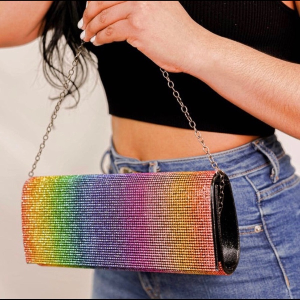 Rainbow Clutch With A Matching Pen.